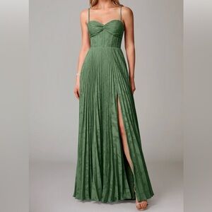 Formal Eucalyptus Green Floral Maxi Dress